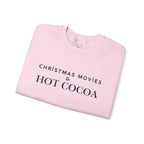 Christmas Movies And Hot Cocoa Sweatshirt Cozy Holiday Crewneck Pullover Winter Graphic Top