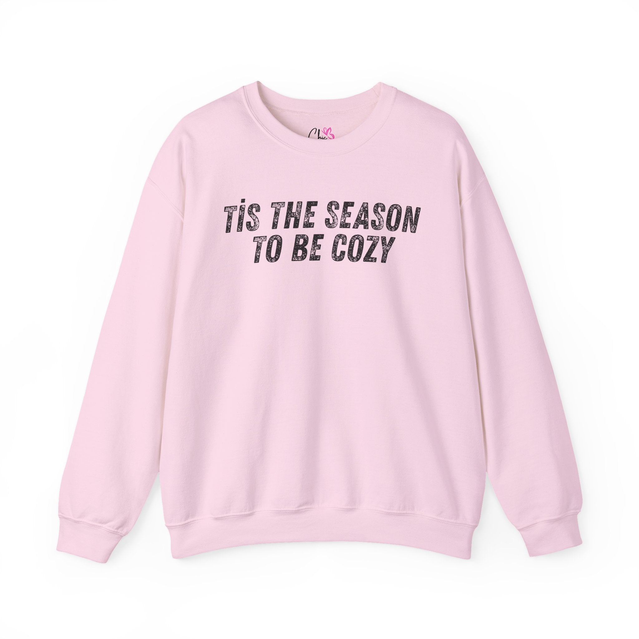 Tis The Season To Be Cozy Crewneck Sweatshirt Winter Holiday Pullover White Fleece Top
