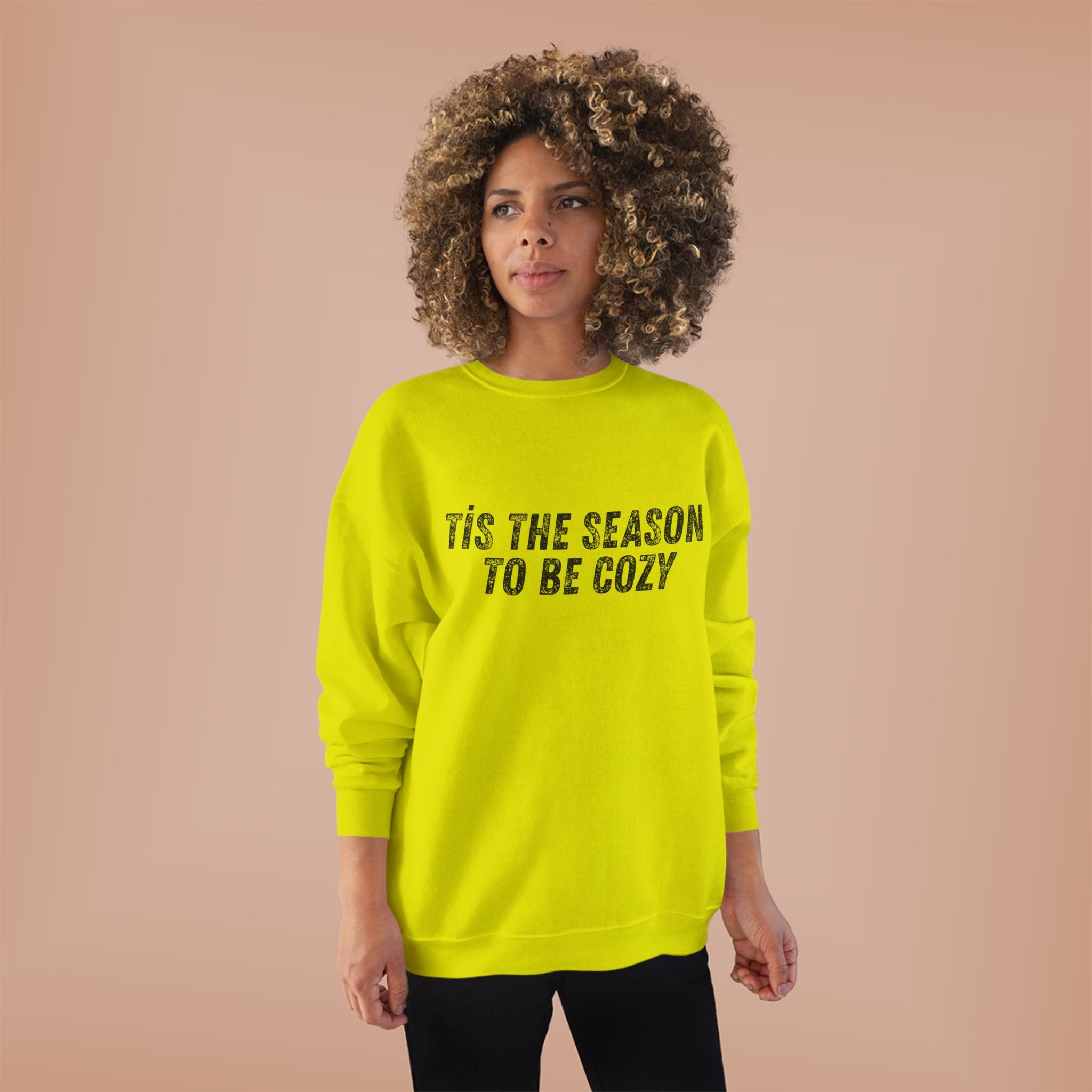 Tis The Season To Be Cozy Crewneck Sweatshirt Holiday Winter Fleece Pullover Top