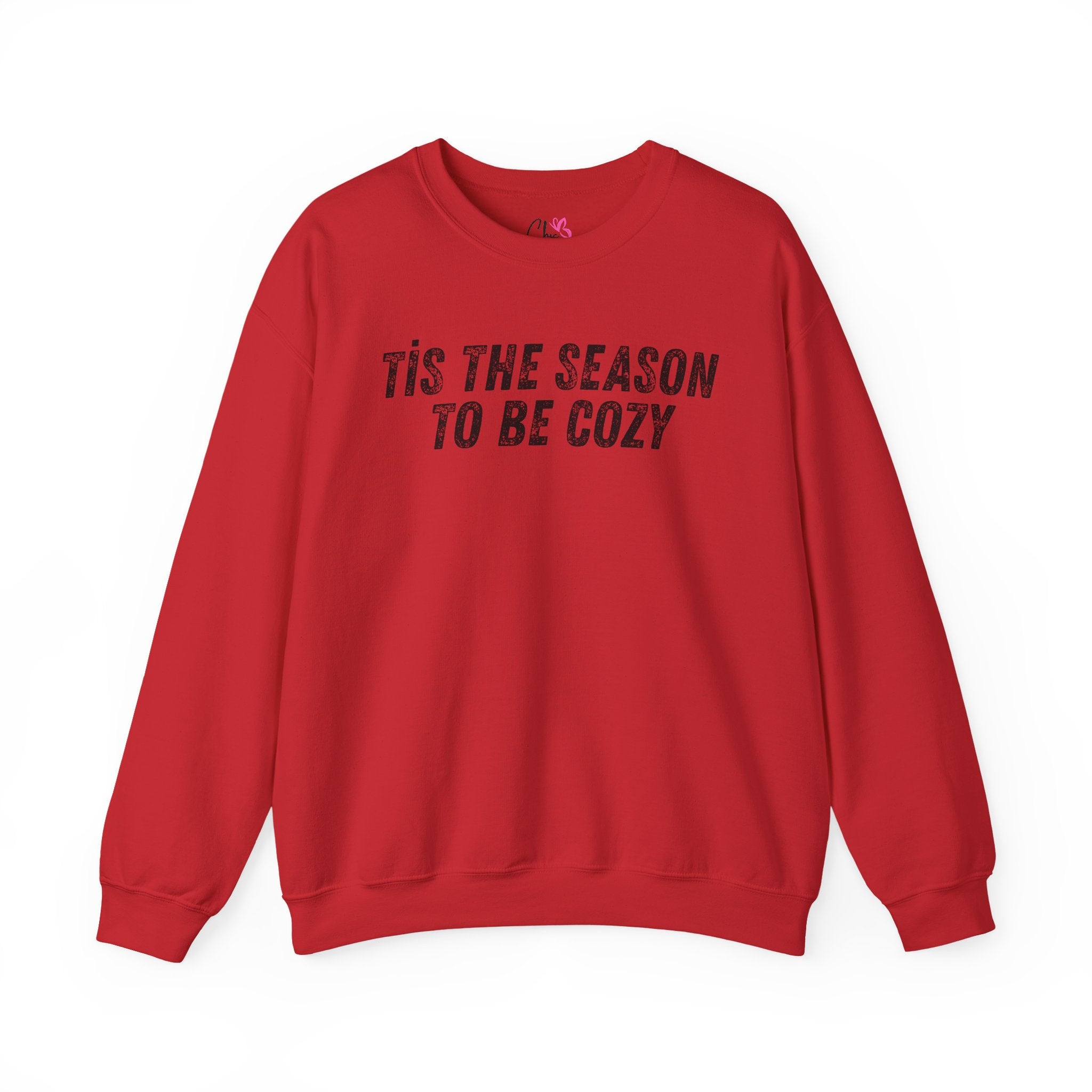 Tis The Season To Be Cozy Crewneck Sweatshirt Winter Holiday Pullover White Fleece Top