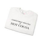 Christmas Movies And Hot Cocoa Sweatshirt Cozy Holiday Crewneck Pullover Winter Graphic Top