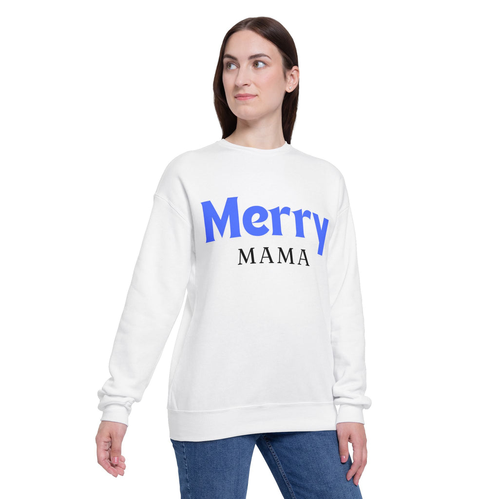 Merry Mama Sweatshirt Holiday Crewneck Christmas Mom Pullover Graphic Top